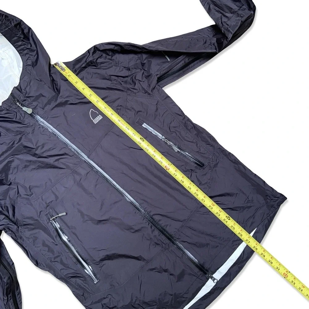 Sierra Designs Hooded Rain Jacket Black Waterproof Full Zip Packable Mens Medium